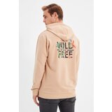 Trendyol Beige Men's Regular Fit Hoodie Printed Sweatshirt | Shoptok.si