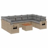 Maison Chic Seti vrtnega pohištva - Vrtna garnitura - Vrtni pohištvo set 10-delna z blazinami bež poli ratan, (21821806) | Shoptok.si
