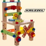 Kruzzel drvena stolica za sastavljanje, konstrukcijska igračka s alatom | shoptok.hr