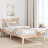 vidaXL Krevetni okvir s uzglavljem 75x190 cm od čvrste borovine | shoptok.hr