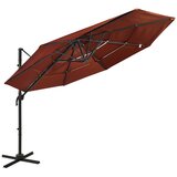  Vrtni suncobran s 4 razine i stupom 3 x 3 m terakota | shoptok.hr