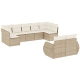 Maison Chic Seti vrtnega pohištva - Vrtna garnitura 9-delna z blazinami bež poli ratan, (21796120) | Shoptok.si