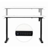  Električni radni stol 140x60 cm, podesiv po visini 72-118 cm, bijeli, ModernHome | shoptok.hr