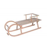  Proizvod sa nedostatkom - OUTLET - Drvene sanke sa naslonom metalnim šinama i kanapom za vuču Cene