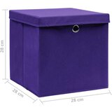 vidaXL Kutije za pohranu s poklopcima 4 kom 28 x 28 x 28 cm ljubičaste | shoptok.hr