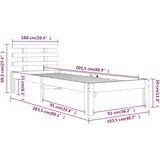  Okvir za krevet od masivnog drva 100 x 200 cm | shoptok.hr