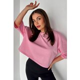 MODAGEN Women's Oversize Pink Crop Tshirt cene
