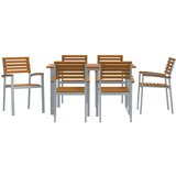  Set za objedovanje na otvorenom od 7 dijelova čvrsto drvo akacije i metal | shoptok.hr