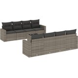  9-dijelni set vrtnih sofa od poliratana s jastucima sivi | shoptok.hr