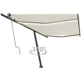 vidaXL avtomatska tenda led + senzor 500x300 cm krem | Shoptok.si