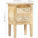 vidaXL Ručno obojeni noćni ormarić 40 x 30 x 60 cm masivno drvo manga | shoptok.hr