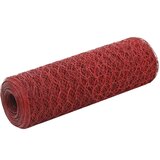 vidaXL Žična mreža za ograjo jeklo s PVC oblogo 25x0,5 m rdeča Cene