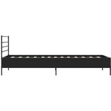  Okvir za krevet crni 90 x 190 cm od konstruirano drvo i metal | shoptok.hr