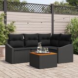 vidaXL Set od 5 vrtnih sofa s jastučićima Crna Poli Ratan Akacija Cijene