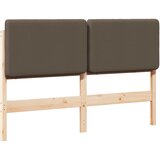  Tapecirani uzglavlje Smeđa i taupe 120 cm Čvrsto borovo drvo | shoptok.hr