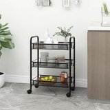 vidaXL Kuhinjska kolica s 3 razine crna 46 x 26 x 64 cm željezna Cijene