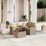  5-dijelni vrtni set sofa s jastucima bež od poliratana | shoptok.hr