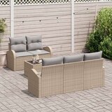  6-dijelni vrtni sofa set s jastučićima bež poli ratan | shoptok.hr