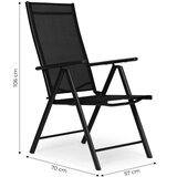  Set od 4 sklopive vrtne stolice, čelik, podesivi naslon, crne, MultiGarden | shoptok.hr