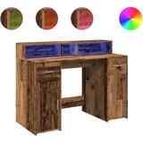 Radni stol s LED svjetlima boja starog drva 120x55x91 cm drveni | Eponuda.ba