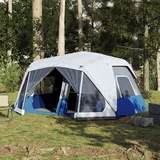 vidaXL Šator za kampiranje svjetloplavi od zatamnjene tkanine LED