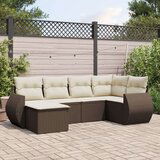 vidaXL 6-dijelni set vrtnih sofa od poliratana s jastucima smeđi | shoptok.hr