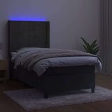  Box spring postelja z vzmetnico LED temno siva 100x200 cm žamet, (20930604) | Shoptok.si