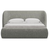 Makamii Sivi tapecirani bračni krevet s prostorom za odlaganje s podnicom 140x200 cm Hauke – | shoptok.hr
