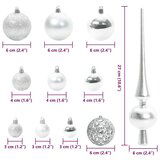 vidaXL Set božičnih okraskov med 300 LED 120 pcs srebrna Plastika | Shoptok.si