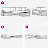  Set vanjskih sofa 7 kom. Bijela i krem Poliester 79 x 79 x 37 cm | Shoptok.si