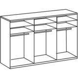 MID.YOU OMARA Z DRSNIMI VRATI, bela, barve hrasta, barve aluminija | Shoptok.si