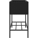  Vrtne sadilice s policom 2 kom crne 90 x 40 x 75 cm poliratan | shoptok.hr