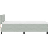 vidaXL Box Spring Krevet s Madracem Svjetlosiva Jednokrevetna Baršun | shoptok.hr