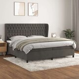  Box spring postelja z vzmetnico temno siva 200x200 cm žamet, (20788798) Cene