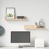  Zidne police 2 kom 50 x 11 x 9 cm od masivne borovine | shoptok.hr