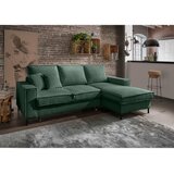 P & B KOTNA SEDEŽNA GARNITURA, rebrasti žamet temno zelena | Shoptok.si