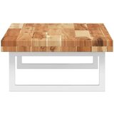  Zidna polica za Lavabo - Umivaonik od čelika i masivnog bagremovog drva - tamno smeđe i bijele boje 80 x 40 x 4 cm 1 Pravokutno | shoptok.hr