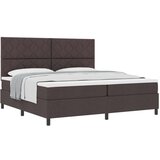 vidaXL Krevet s box springom i madracem tamnosmeđi 200x200 cm tkanina | shoptok.hr