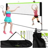  3v1 Prenosna športna mreža za odbojko/badminton/tenis, nastavljiva višina 93–255 cm, 310 × 90 cm + torba | Shoptok.si