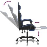  Igraća stolica od umjetne kože s osloncem za noge crno-plava | shoptok.hr