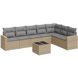  8-dijelni set vrtnih sofa od poliratana s jastucima bež | shoptok.hr