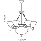 Brilagi Luster na lancu DAHLIA 9xE27/40W/230V prečnik 74 cm mesing | Eponuda.com