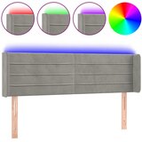 Maison Chic led posteljno vzglavje - vzglavna omarica - nočna omarica svetlo sivo 147x16x78/88 cm žamet, (21708000) Cene