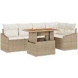 vidaXL 6-dijelni set vrtnih sofa s jastučićima bež poli ratan Cijene