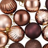  Set božićnih kuglica 75 kom. Boja šampanjca i smeđa 6 cm | shoptok.hr