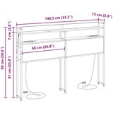  Skladiščni naslon s polico Rjavi hrast 140,5 x 15 x 98 cm, (5000142153) | Shoptok.si