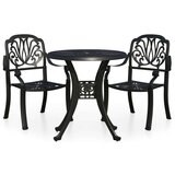  3-dijelni bistro set od lijevanog aluminija crni | shoptok.hr