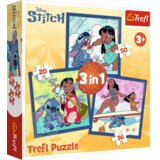  3-u-1 slagalica – Vrijeme sa Stitchom – Lilo i Stitch Trefl 34896 | shoptok.hr