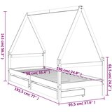  Okvir za dječji krevet s ladicama 90x190 cm od masivne borovine | shoptok.hr