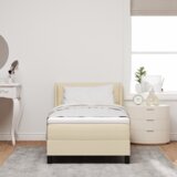  Krevet s opružnom kutijom i madracem krem 100x200 cm tkanina | shoptok.hr